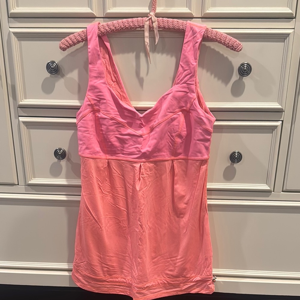 lululemon athletica Pink and Peach Tank Top